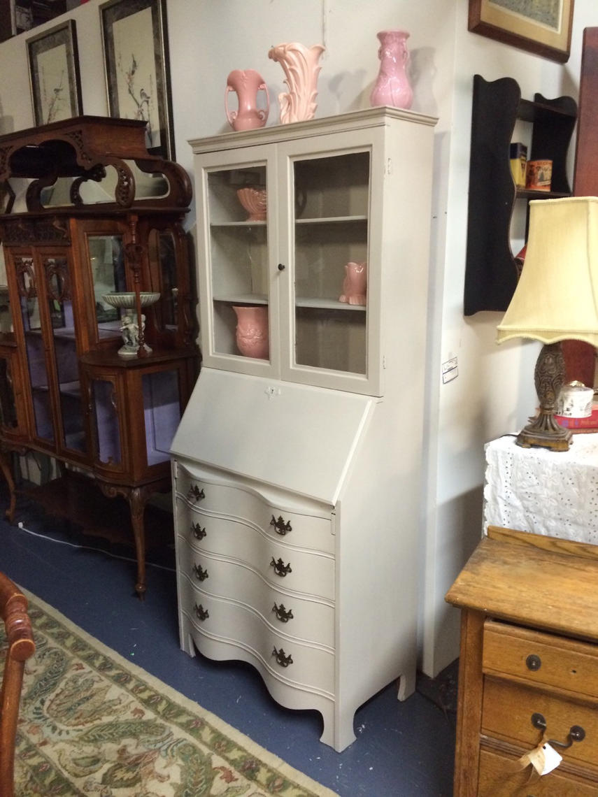 Painted Vintage Secretary Desk Fusion Mineral Paint Cathedral