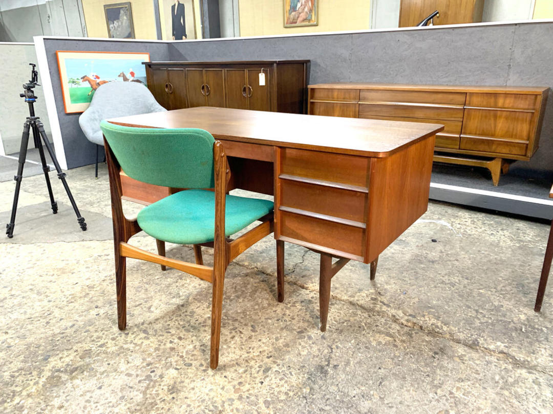 Danish teak executive desk Midcentury Furniture Warehouse of