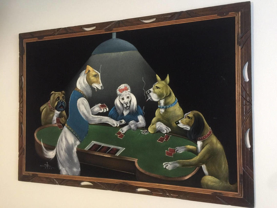 Dogs playing store poker velvet painting