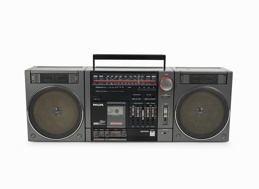 1985 Philips D8534 Boombox 25 Watts AM/FM Radio Tape Cassette Player