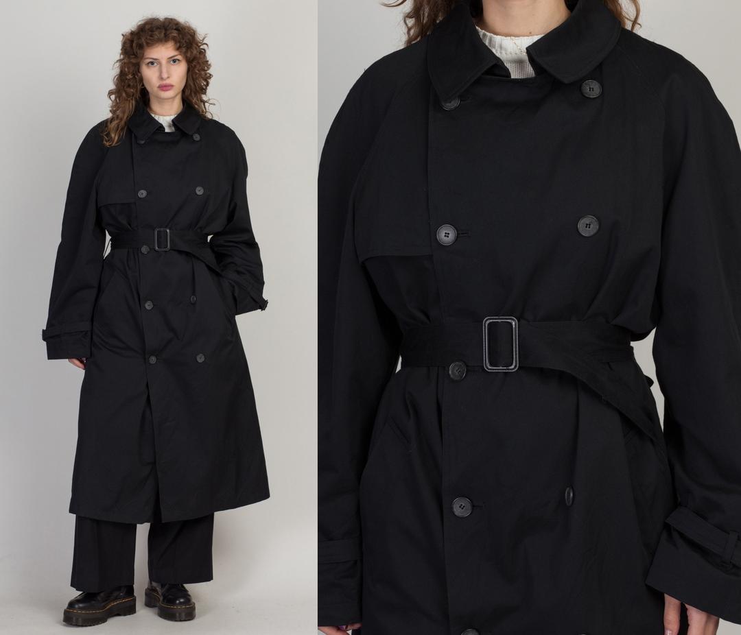 Flying Apple Vintage 80s Faux Crocodile Trench Coat