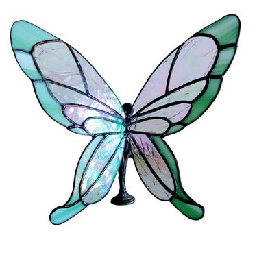 Stained Glass Fairy, stained glass art, Fairy Wings, Art Deco, Home Decor 