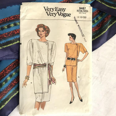 Very Vogue Sewing Pattern, Vintage 80s Dress, Avante Garde, Architectural, Complete with Instructions 