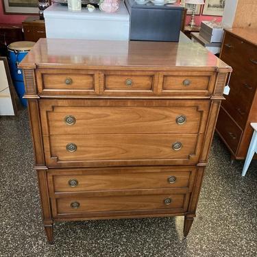 Directoire style chest of drawers.  38” x 20” x 47”