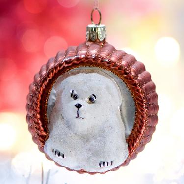 VINTAGE: Bear Glass Ornament - Blown Figural Glass Ornament - Holidays, Christmas, Xmas - SKU 30-403-00032971 