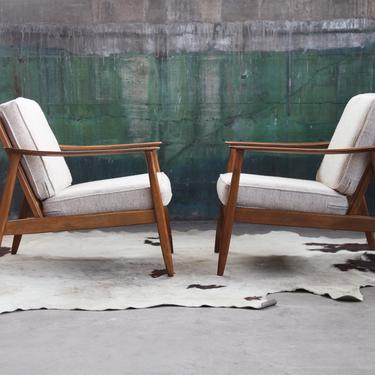 GORGEOUS Sculptural Mid Century Folke Ohlsson Kofod Larsen style Danish Modern Lounge Chair stunning Wood (PAIR available, sold individually 