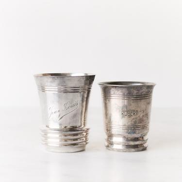 Pair of Vintage Silver Christening Cups