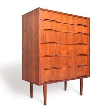 Danish Modern Mid Century Six Drawer Teak Modernist Dresser 