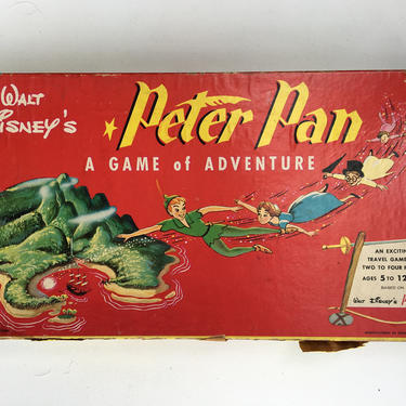 1950's Peter Pan Board Game By Transogram, Disney's Peter Pan Game, Most Pieces Are Accounted For, Not Complete 