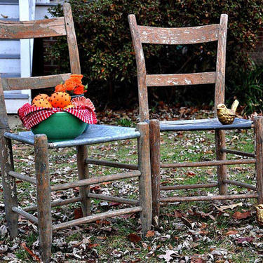 Antique Tin Seat Chair 