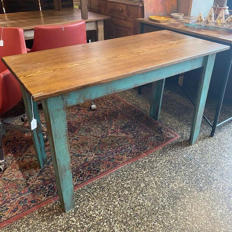 Teal Shenandoah table, 48”L x 22”W x 30”T