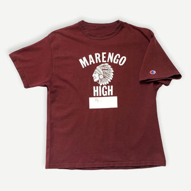 Vintage 1980s CHAMPION Marengo High School T-Shirt ~ fits M to L ~ Gym Tee ~ Worn-In / Soft ~ 