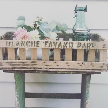 Beautiful vintage French wooden  apple crate 