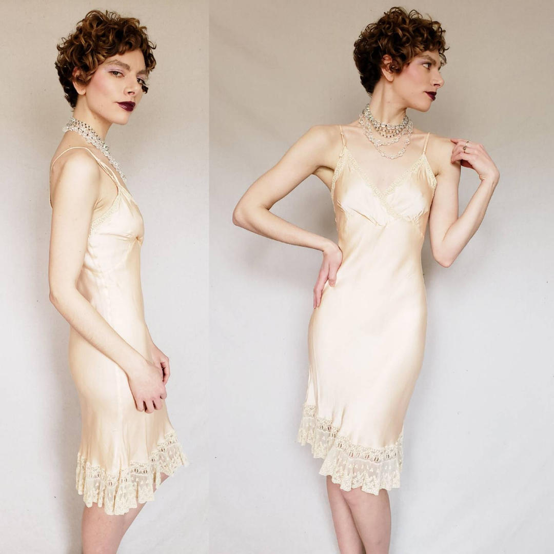 1920s satin best sale slip dress