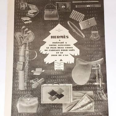Hermes 1927 ORIGINAL Print Ad French L'Illustration Xmas Holidas