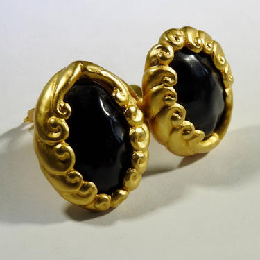 Karl Lagerfeld Gold tone Black Earrings 