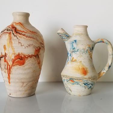 Mid-Century Nemadji Pottery Vases- a Pair 