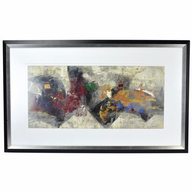 Modernist Patrice Beckerich Abstract Forms Oil Painting #2 Canadian Artist 