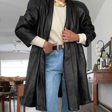 vintage minimalist swing open style lambskin leather jacket 