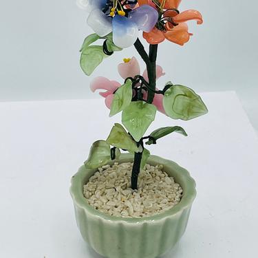 Vintage Jade Glass Flowering Blossoms Bonsai Tree in | JoAnntiques - San  Diego, CA | ATTIC