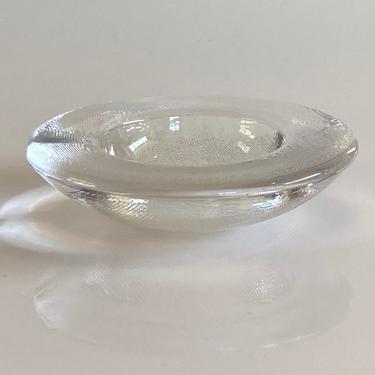 Beautiful optic design clear glass ashtray 