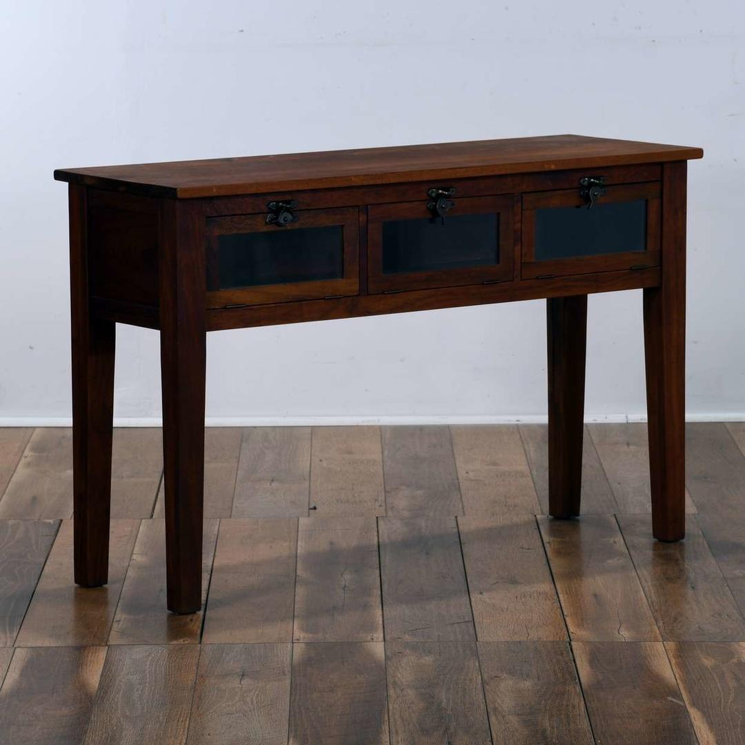 Contemporary Craftsman Style Console Table W Windows Loveseat (Los