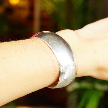 Vintage Signed JRY Modernist Sterling Silver Cuff Bracelet, Chunky Minimalist Silver Cuff, Heavy 925 Silver Bracelet, 5 1/4&amp;quot; L x 1&amp;quot; W 