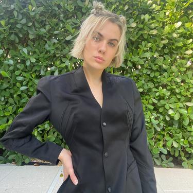 1980's Thierry Mugler Structural Blazer / Iconic Eighties Sexy Nipped Waist Jacket / Nipped Waist Suit Jacket 