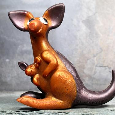 R&amp;W Berrie Rubber Kangaroo - Soft Rubbery Toy by Russ Berrie dated 1970 | FREE SHIPPING 