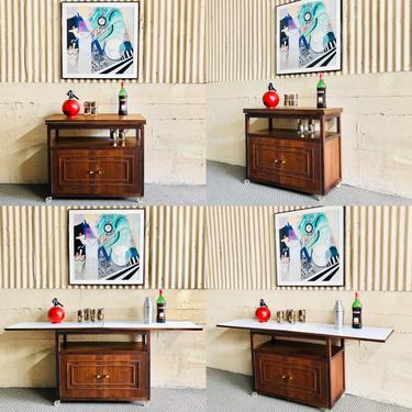 Cool MCM Expandable Walnut Bar Cart