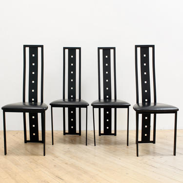Postmodern Highback Dining Chairs Amisco Gibo Creations 90s