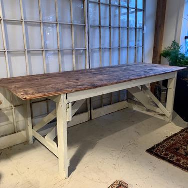 Vintage Painted Factory Table