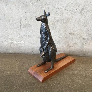 Mid Century Kangaroo Sculpture Signed A. Myers 1970