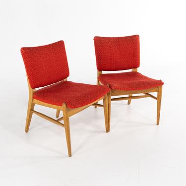 John Keal for Brown Saltman Mid Century Mahogany Dining Chairs - Pair - mcm 