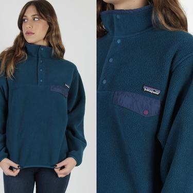 Patagonia Synchilla Fleece Jacket 90's Vintage Women Full Zip Fleece Jacket  Outdoor Sustainable Vintage Usa Sports Jacket Size Small 