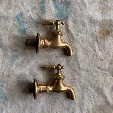 1920s Mueller Brass Hot & Cold Sink Faucets 
