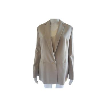 Jaeger Taupe Beige Virgin Wool Blazer 