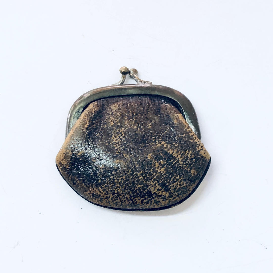 Vintage Coin Purse, Small Coin Purse, Brown Leather, Coin Holder ...