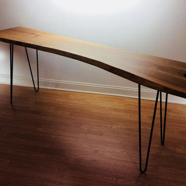 Mid Century Modern Live Edge Console Table Natural Edge Free
