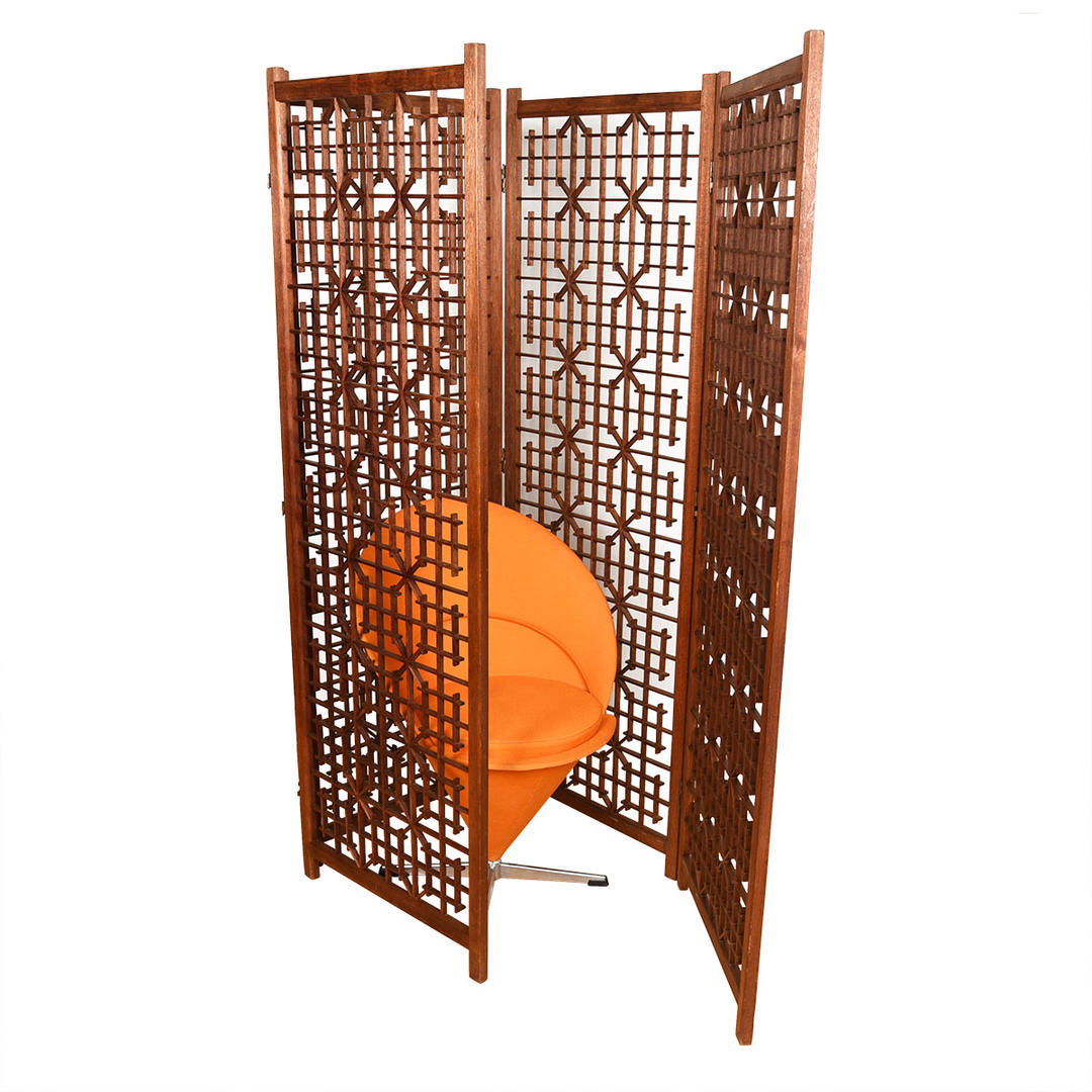 Teak Mid Century Patterned Room Divider Modern Mobler Takoma DC