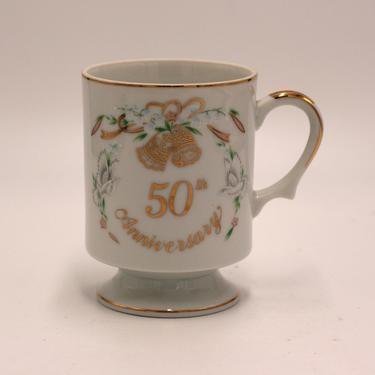 vintage Lefton 50th Anniversary footed mug/1984 