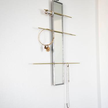 Stained Glass Mirror Jewelry Hanging Organizer - Wall Jewelry Organizer 