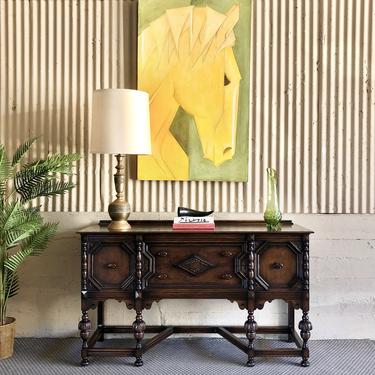 SOLID Walnut Spanish Revival Credenza by Rockford