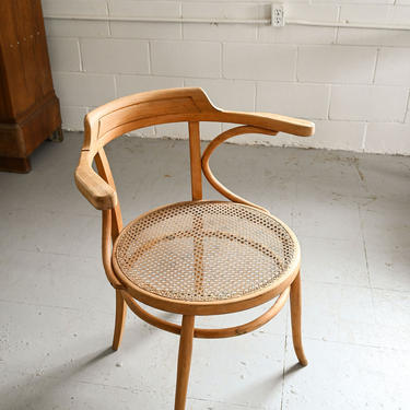 vintage Thonet chaise de bureau with cane seat
