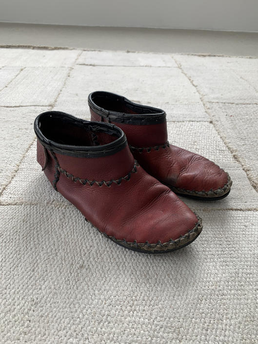 STUDIO SALE Handmade Oxblood Red Leather Botines Size 9