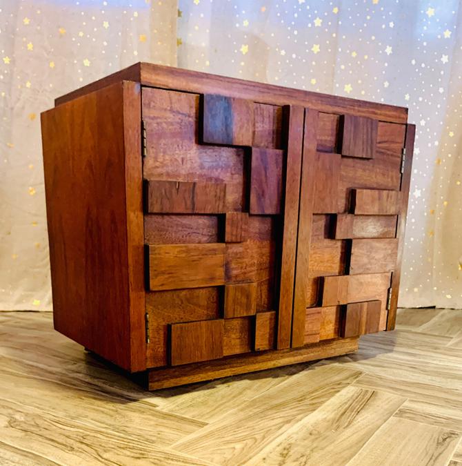 REFINISHED MCM Walnut Brutalist Bedroom SET in Paul Evans style, PERFE