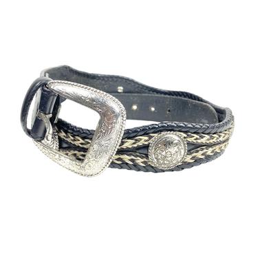Vintage Tony Lama Western Concho Braided Hoesehair Leather Belt Size 36 Tony Lama Leather 36 Size Belts for Men for sale | eBay main image 2