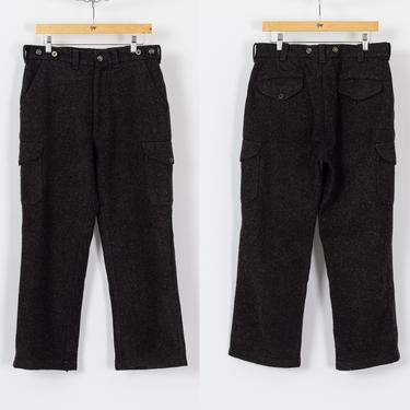 Vintage 70s CC Filson Wool Hunting Pants - Men's Medium, 33&quot; | Unisex Dark Grey High Waist Outdoors Trousers 