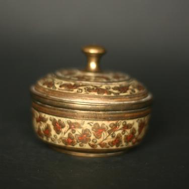 vintage brass trinket box with lid 