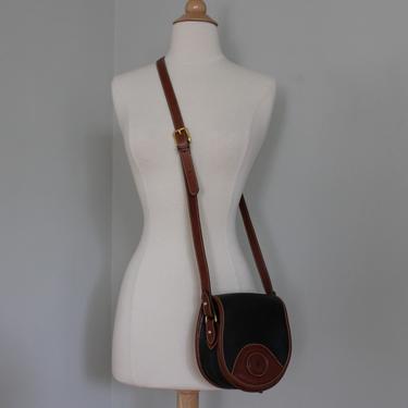 Vintage Hunt Club Navy & Brown Leather Crossbody Purse 